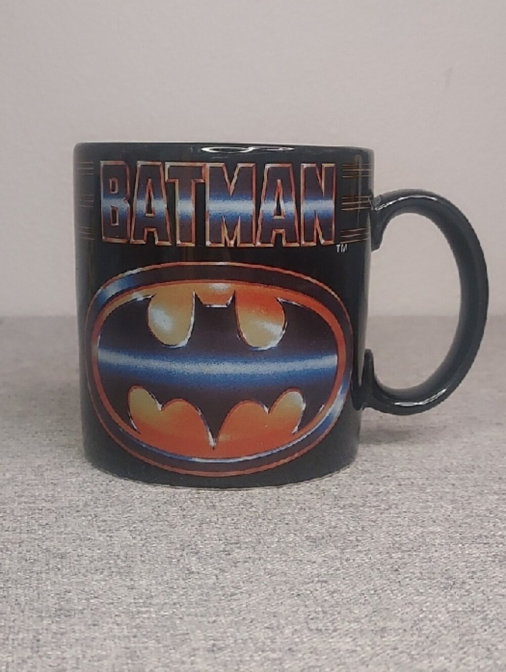 Vintage 1989 Applause Inc Batman Coffee Mug Black Ceramic DC Comics #45049